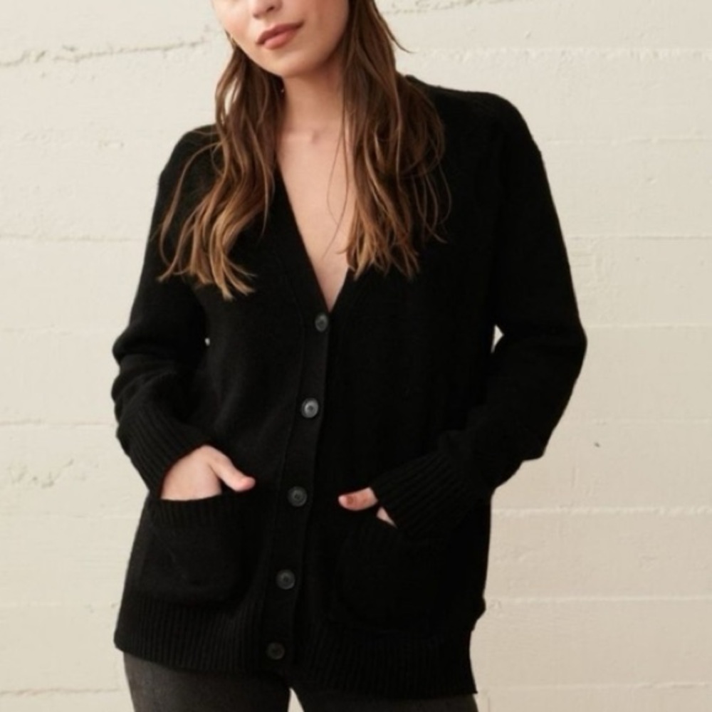 Jenni Kayne Black Everyday Wool Blend Cardigan